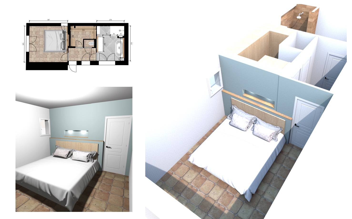 Architecte d'intérieur à Eguilles : Rénovation d'une suite parentale et salle de bain par l'AGENCE MRC, experte en aménagement pour maison sur la région Aixoise